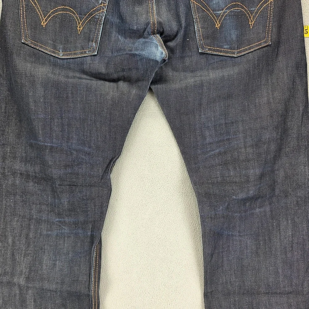 Edwin Jeans Mens Blue Selvedge SK505E Zip Made in Japan Altered Hem Fits 34x28
